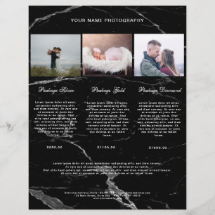 Papier Marbre noir Kundenspezifisch Foto Preisliste