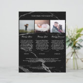 Papier Marbre noir Kundenspezifisch Foto Preisliste (Debout devant)