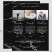 Papier Marbre noir Kundenspezifisch Foto Preisliste (Devant / Derrière)