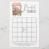 Papier Marché aux fleurs Jeu de bingo de douche nuptiale (Devant)