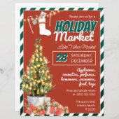 Papier Marché de Noël Invitation (Devant / Derrière)