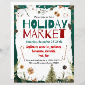 Papier Marché de vacances Décorations de Noël Invitation (Devant / Derrière)