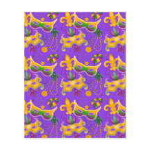 Mardi Gras Masque Fleur de Lis Perles King Cake