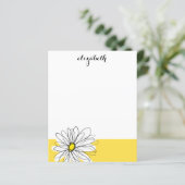 Papier Marguerite lunaire jaune et blanc avec texte perso (Debout devant)