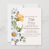 Papier Marguerites blanches Fleurs sauvages jaunes 70e an (Devant)