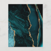 Papier Mariage à budget Agate sarcelle or (Dos)