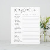 Papier Mariage à double face Mot de recherche Jeu (Debout devant)