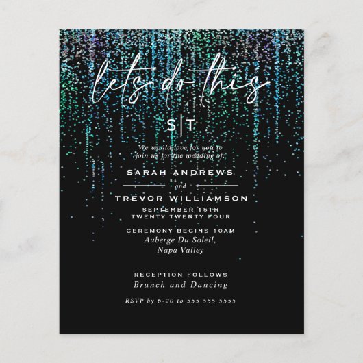 Papier Mariage à faible budget Edgy Parties scintillant T (Devant)