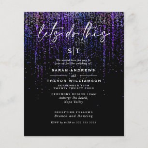 Papier Mariage à faible budget Edgy Purple Parties scinti