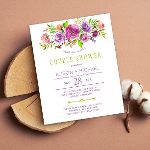 Papier Mariage à fleurs budget invitation à la douche