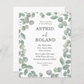 Papier Mariage à l'aquarelle eucalyptus rustique de budge (Devant / Derrière)