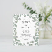 Papier Mariage à l'aquarelle eucalyptus rustique et écono (Debout devant)