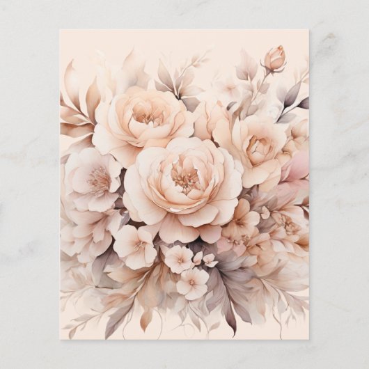 Papier Mariage à l'arc rose de pêche à la crème Enregistr (Dos)