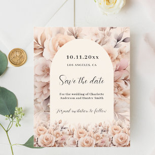 Papier Mariage à l'arc rose de pêche à la crème Enregistr
