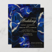 Papier Mariage à petit budget bleu royal sur fond noir ép (Devant / Derrière)