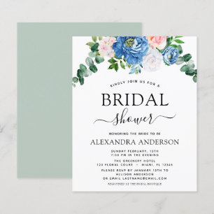 Papier Mariage à petit budget Eucalyptus Bleu Rose Floral