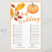 Papier Mariage A-Z Automne Citrouille Jeu nuptial (Devant)