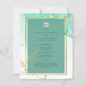 Papier Mariage Abstrait Mint Green Gold Alcohol Enk (Dos)