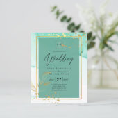Papier Mariage Abstrait Mint Green Gold Alcohol Enk (Debout devant)