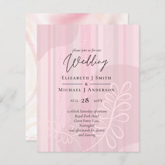 Papier Mariage Abstrait moderne scandinave japonais (Devant / Derrière)