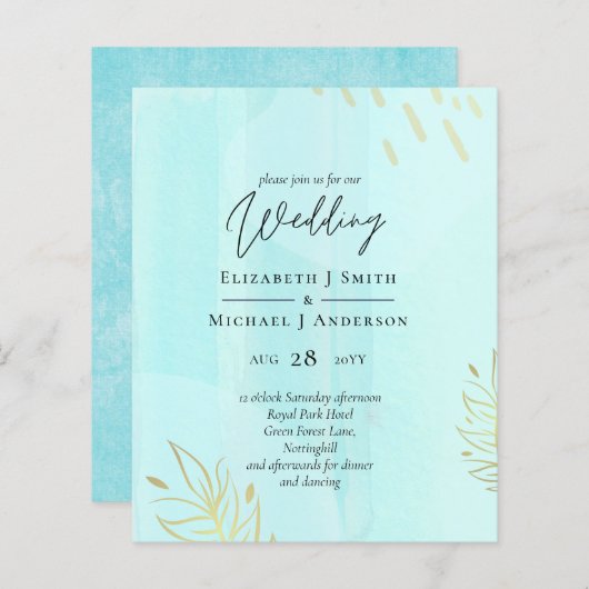 Papier Mariage Abstrait moderne scandinave japonais (Devant / Derrière)