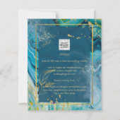 Papier Mariage Abstrait Peacock Blue Gold (Dos)