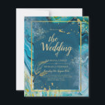 Papier Mariage Abstrait Peacock Blue Gold<br><div class="desc">Ce mariage moderne fait partie d'une collection plus grande, regardez-les tous pour sélectionner la mise en page et le type de carte/papier qui correspond le mieux à vos besoins. Il présente un effet abstrait à l'ombre de l'encre qui s'intègre bien avec votre thème de couleur choisi pour un printemps, été,...</div>