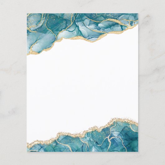 Papier Mariage Agate Turquoise Sarcelle Or (Dos)