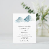 Papier Mariage aquarelle paysage de montagne invitation (Debout devant)