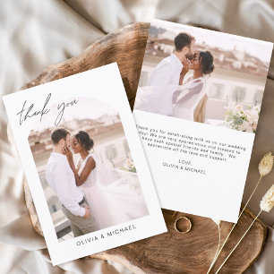 Papier Mariage Arc Merci photo minimaliste romantique