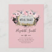 Papier MARIAGE - Argent Rosegold Floral Girl Parties scin (Devant)