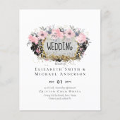 Papier MARIAGE - Argent Rosegold Floral Girl Parties scin (Devant)