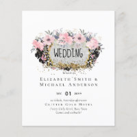 MARIAGE - Argent Rosegold Floral Girl Parties scin