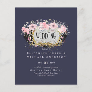 Papier MARIAGE - Argent Rosegold Floral Girl Parties scin