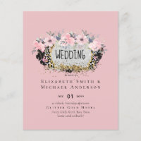 MARIAGE - Argent Rosegold Floral Girl Parties scin