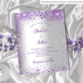 Papier Mariage argent violet violet budget invitation