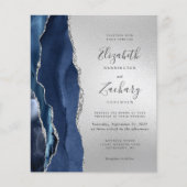 Papier Mariage argenté à l'agate bleu marine bon marché (Devant)