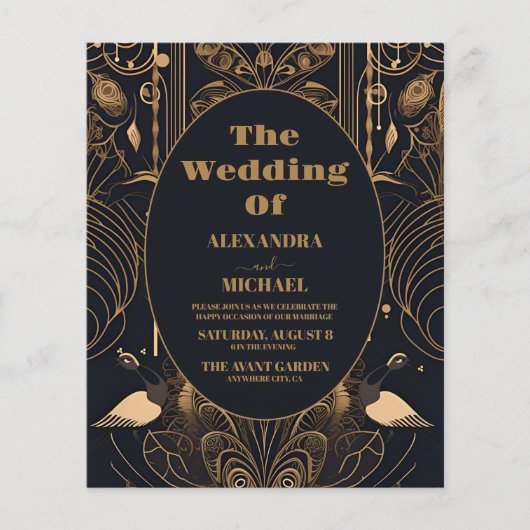 Papier Mariage Art déco élégant et économique (Devant)