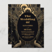 Papier Mariage Art déco élégant et économique (Devant / Derrière)