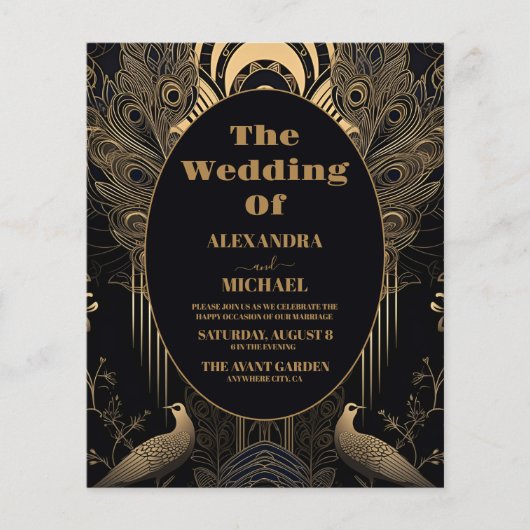 Papier Mariage Art déco élégant et économique (Devant)