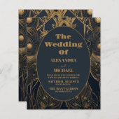 Papier Mariage Art déco élégant et économique (Devant / Derrière)