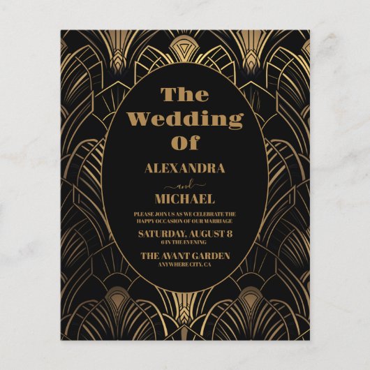 Papier Mariage Art déco géométrique Budget (Devant)