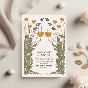 Papier Mariage Art Nouveau Floral Vintage Élégant