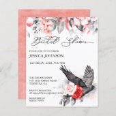 Papier Mariage automnal Corbeau Corneille Rouge Noir (Devant / Derrière)