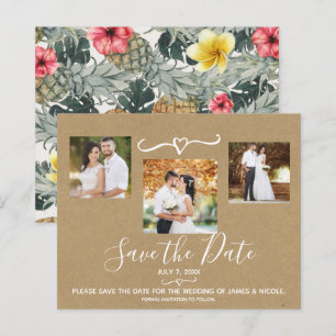Papier Mariage aux Ananas Tropicaux Photo Enregistrer la
