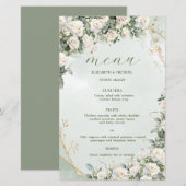 Papier Mariage aux Roses Blanches Élégantes (Devant / Derrière)