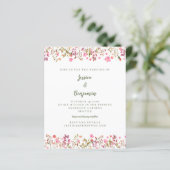 Papier Mariage avec bordure florale de fleurs sauvages ro (Debout devant)