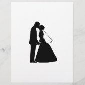 Papier Mariage baiser mariée et mariée silhouette (Devant)