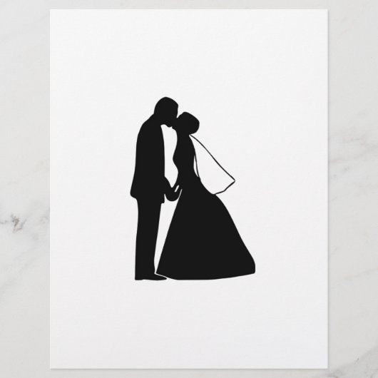 Papier Mariage baiser mariée et mariée silhouette (Devant)