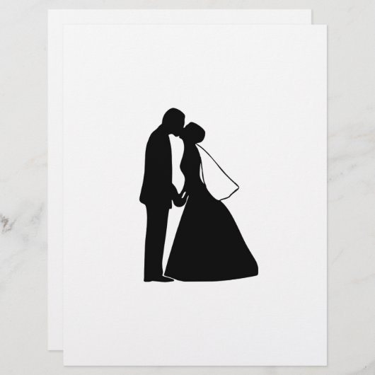 Papier Mariage baiser mariée et mariée silhouette (Devant / Derrière)